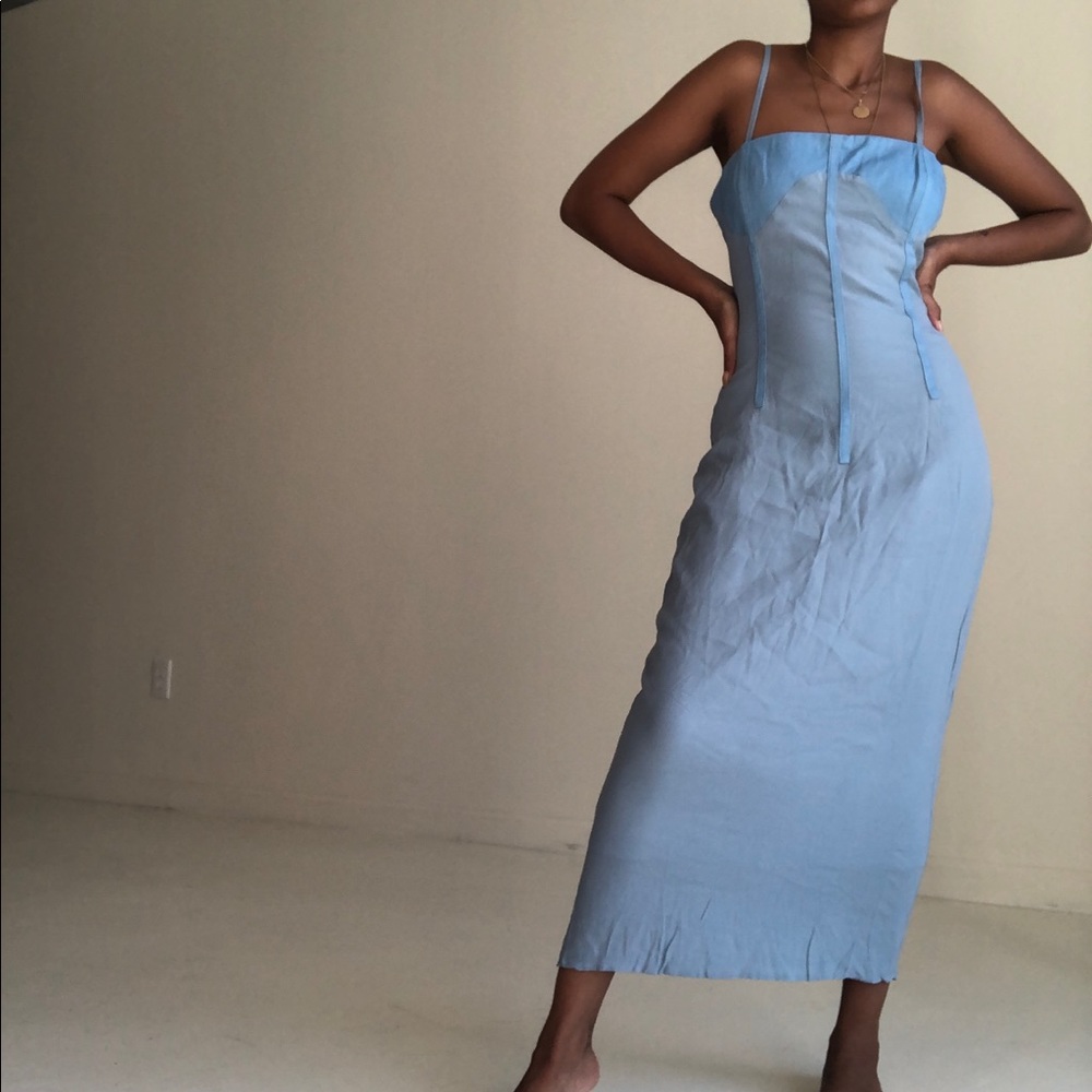 Powder blue cocktail dress